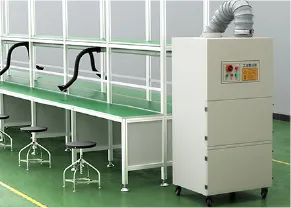 One drag multi-position dust removal machine