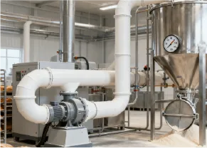 Flour processing dust removal