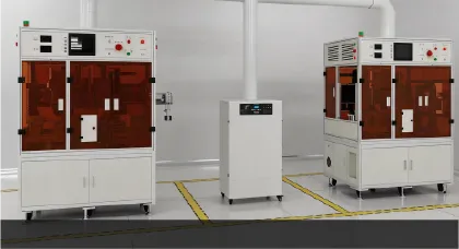 Large-scale machining fume and dust treatment